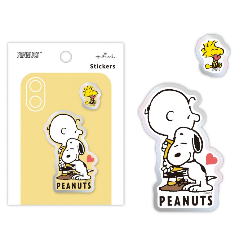 PEANUTS  アクリル素材ステッカー スヌーピーとチャーリーブラウン